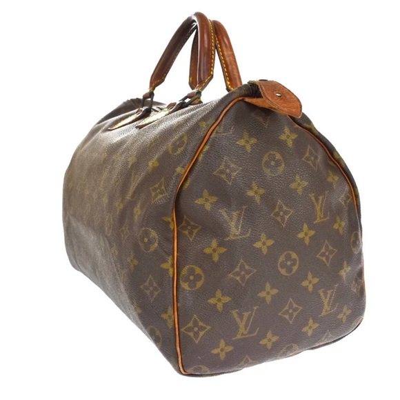 LOUIS VUITTON SPEEDY 35 TRAVEL HAND BAG MONOGRAM LEATHER BROWN M41524 62MW045 - Picture 2 of 9